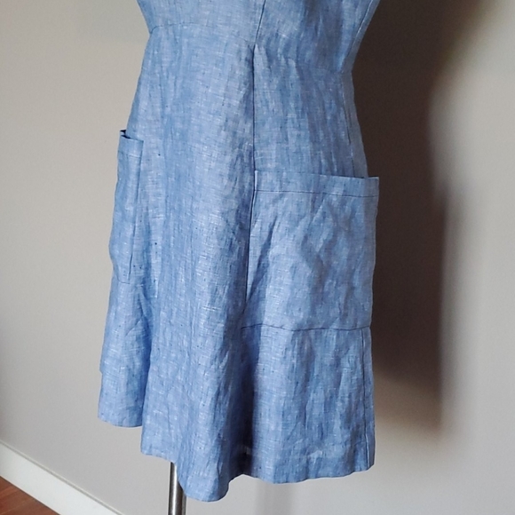 BB Dakota Linen Blend V Neck Dress S - Picture 3 of 6